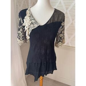 Spencer Alexis Women’s Size 8 Medium Vintage 90s Lace Patchwork Top